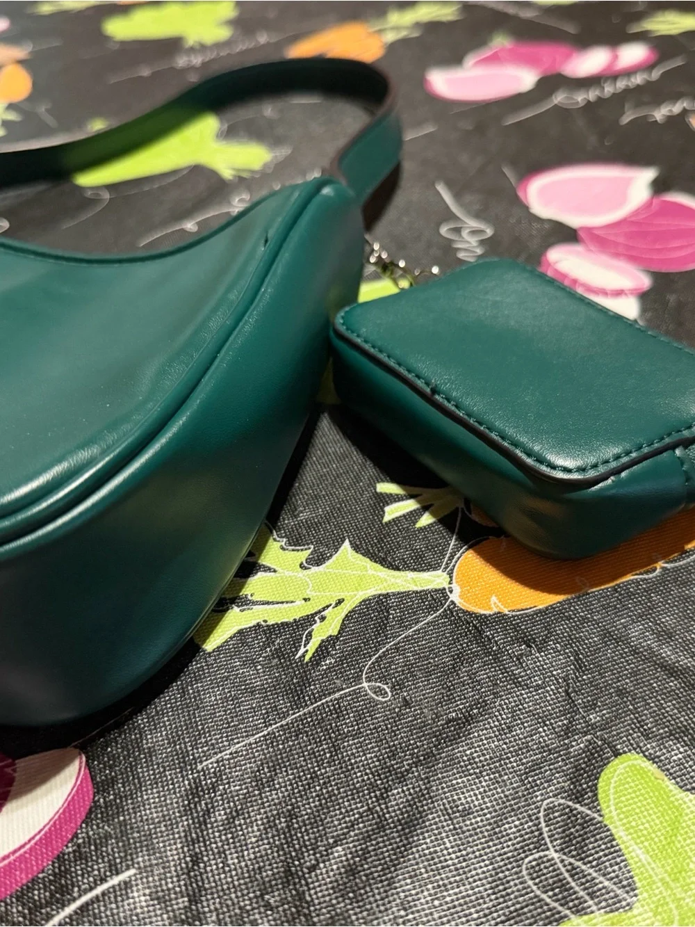 GUESS Quilted Teal Shoulder Bag with Matching Coin Pouch